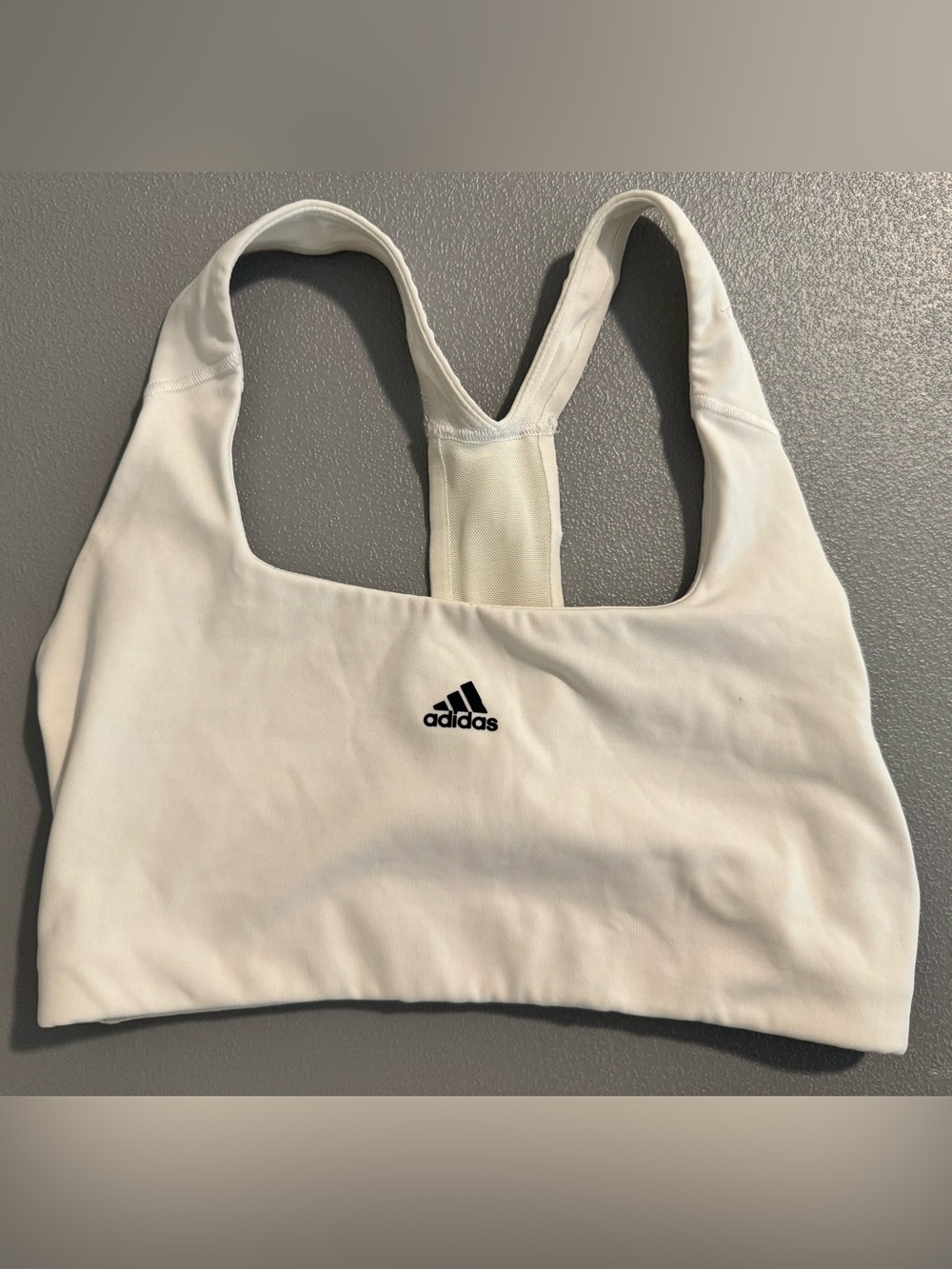 adidas AEROREADY White Scoop Neck Crop Sports Bra Small - Picture 5 of 9